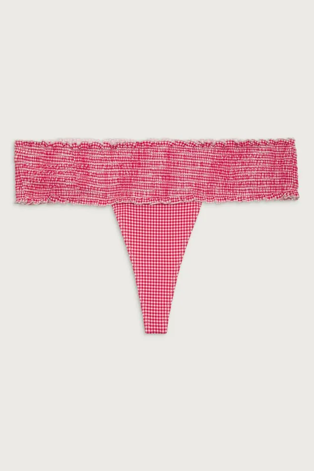 Frankies Bikinis Bikinis Women Sofie Micro Bikini Bottom Ladybug Gingham