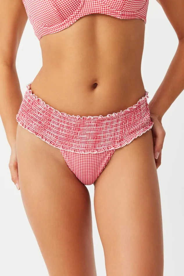 Frankies Bikinis Bikinis Women Sofie Micro Bikini Bottom Ladybug Gingham
