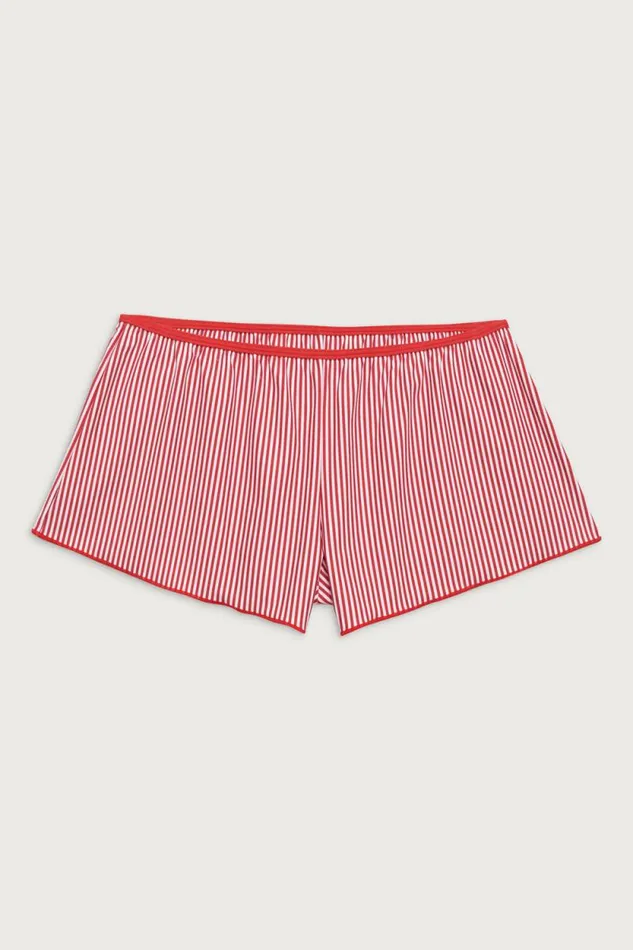 Frankies Bikinis Bottoms Women Indio Mini Short Scarlet Stripe