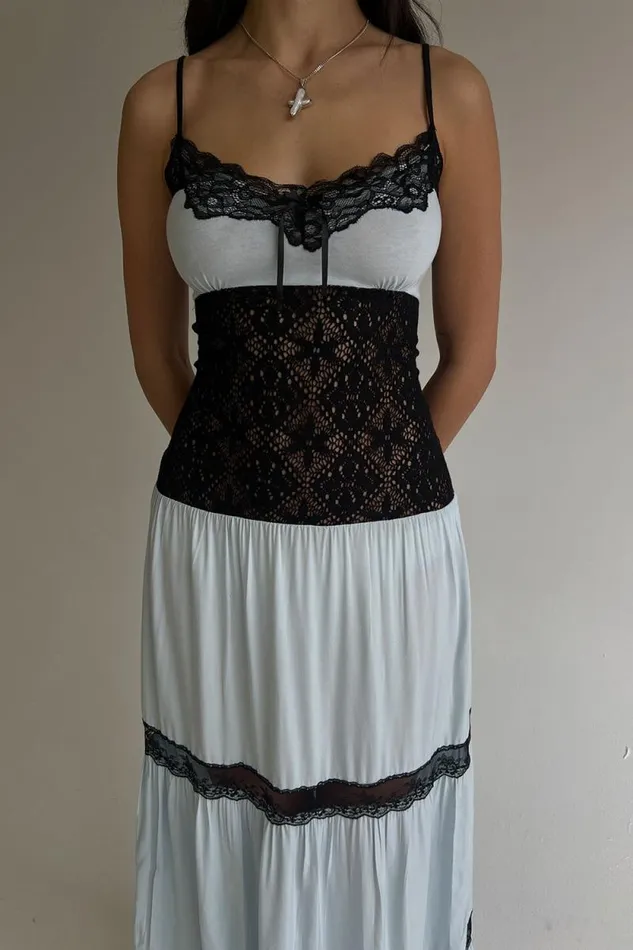 Frankies Bikinis Dresses Women Vineyard Crochet Maxi Dress Moonlight