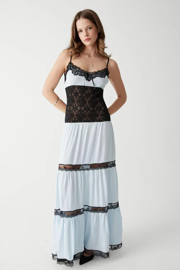 Frankies Bikinis Dresses Women Vineyard Crochet Maxi Dress Moonlight