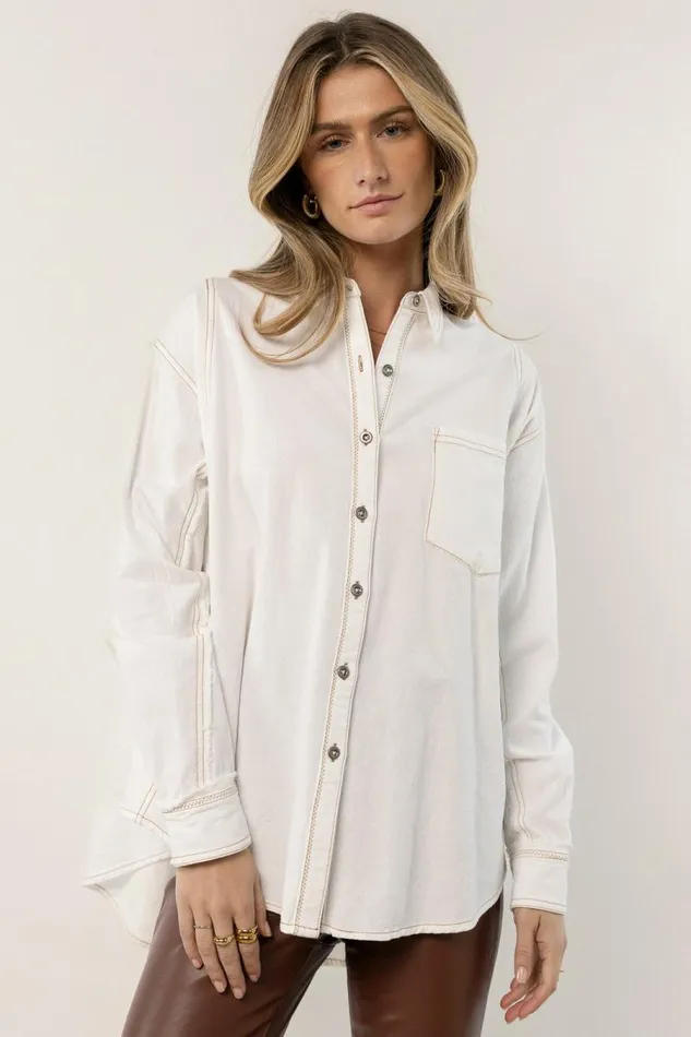 Gibson Button Up 8211 FINAL SALE Ivory Women Bohme Tops
