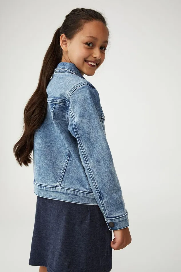 Girls 214Boys 214 Jackets and Sweaters Cotton On Darcie Denim Jacket Classic Blue Wash