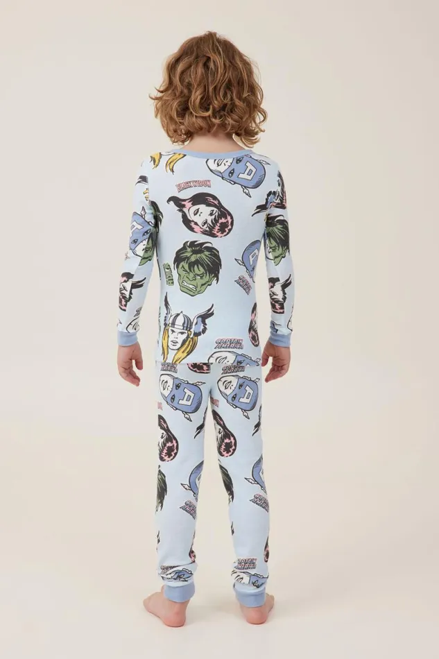 Girls 214Boys 214 Sleepwear Cotton On Milo Long Sleeve Pyjama Set License Lcn Mar Frosty Bluemarvel Friends