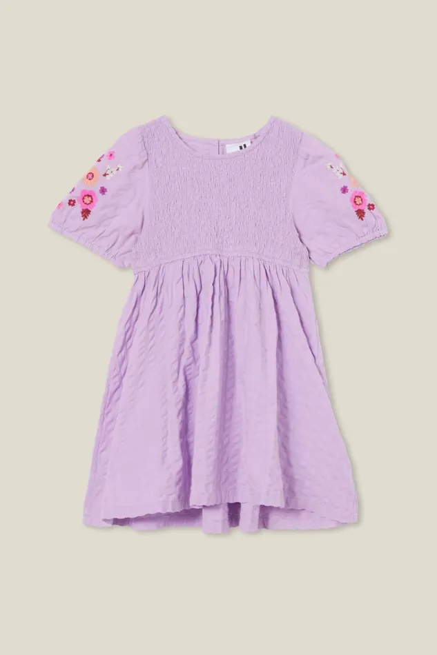 Girls 214 Dresses Cotton On Billie Shirred Dress Lilac Drop