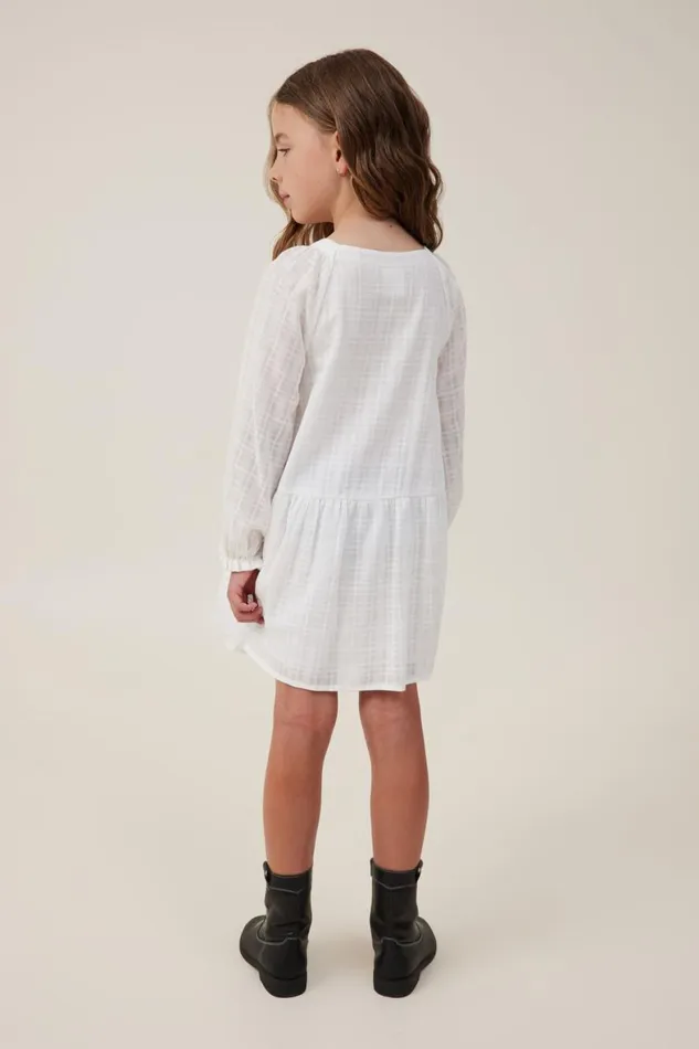 Girls 214 Dresses Cotton On Gemma Long Sleeve Dress Vanilla