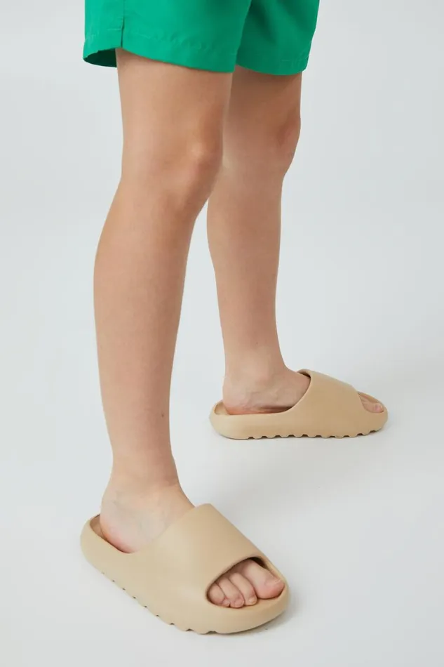 Girls 214 Flats and Sandals Cotton On Sunny Beach Slide Semolina
