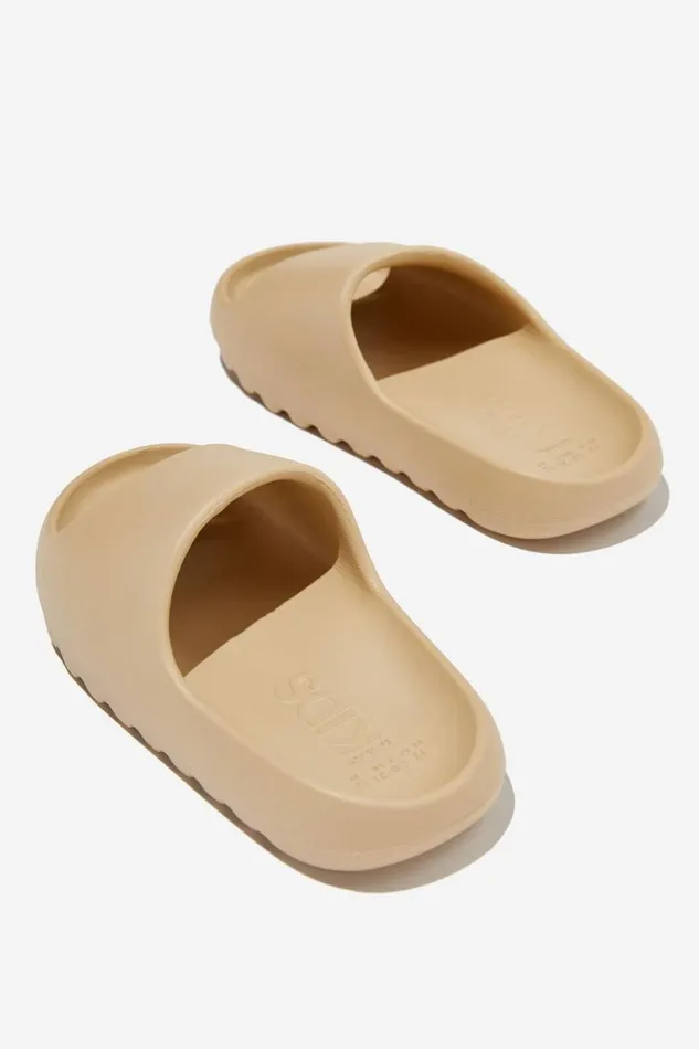Girls 214 Flats and Sandals Cotton On Sunny Beach Slide Semolina