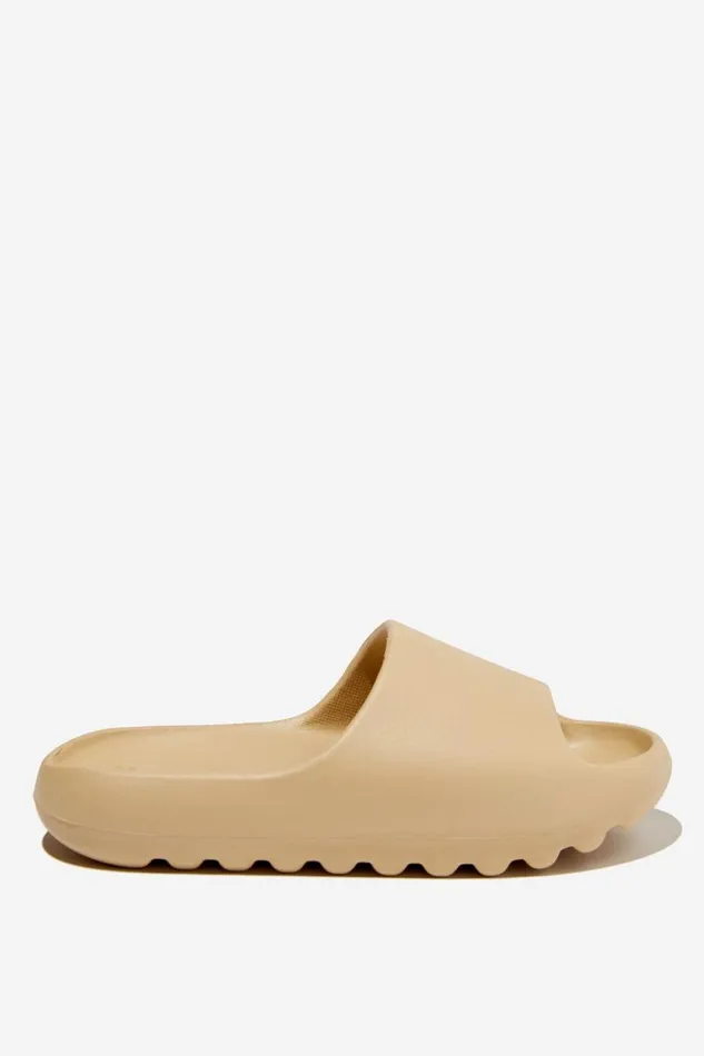 Girls 214 Flats and Sandals Cotton On Sunny Beach Slide Semolina