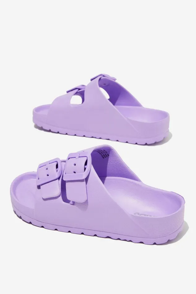 Girls 214 Flats and Sandals Cotton On Twin Strap Slide Lilac Drop