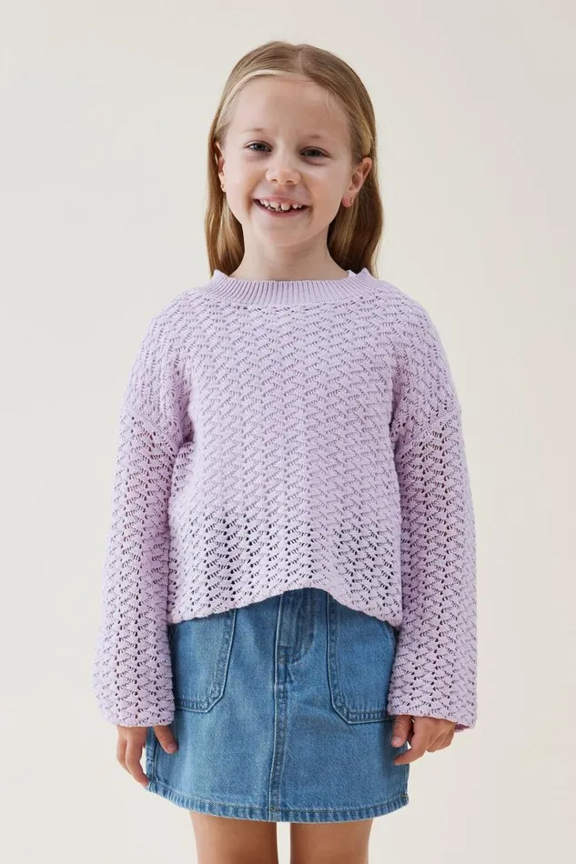 Girls 214 Jackets and Sweaters Cotton On Ruby Knit Jumper Pale Violet