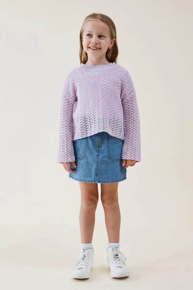 Girls 214 Jackets and Sweaters Cotton On Ruby Knit Jumper Pale Violet