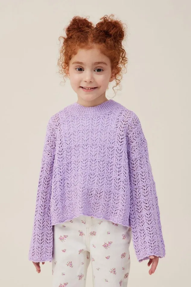 Girls 214 Jackets and Sweaters Cotton On Sienna Knit Jumper Lilac Drop