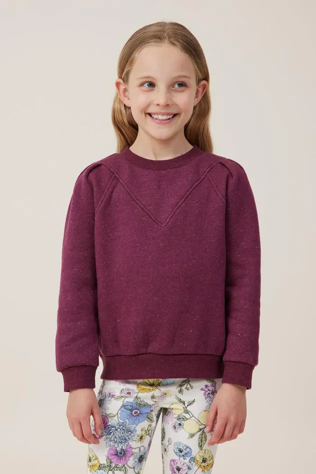 Girls 214 Sweatshirts and Sweatpants Cotton On Nora Fleece Crew Crushed Berry Nep