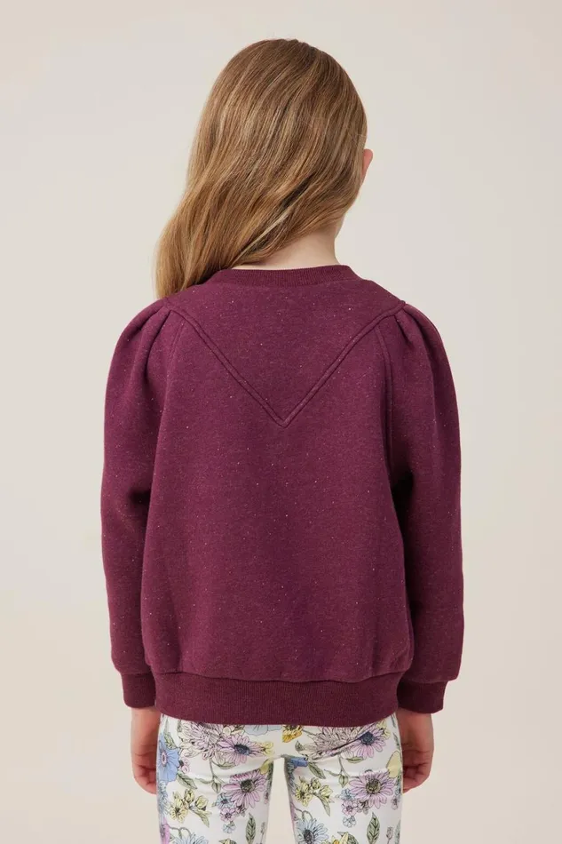 Girls 214 Sweatshirts and Sweatpants Cotton On Nora Fleece Crew Crushed Berry Nep