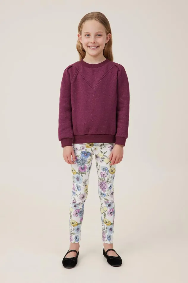 Girls 214 Sweatshirts and Sweatpants Cotton On Nora Fleece Crew Crushed Berry Nep