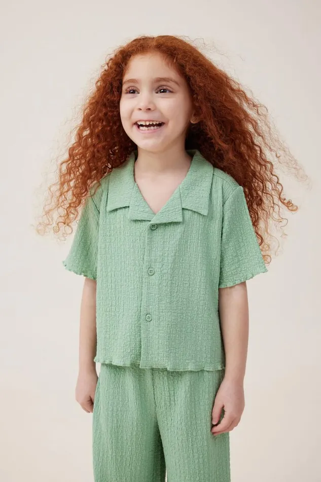 Girls 214 Tops and TShirts Cotton On Amelie Short Sleeve Shirt Smashed Avo