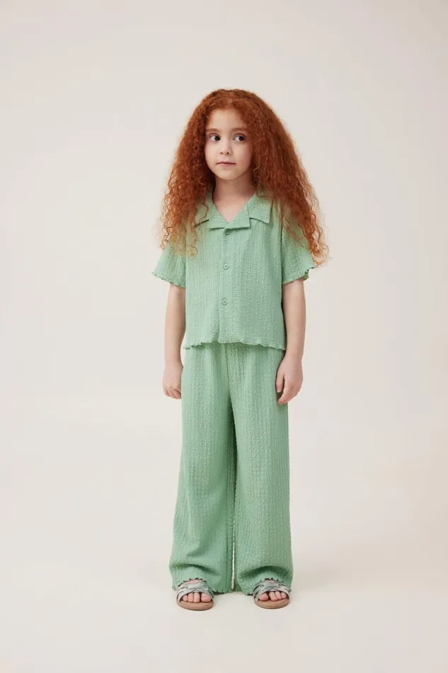 Girls 214 Tops and TShirts Cotton On Amelie Short Sleeve Shirt Smashed Avo