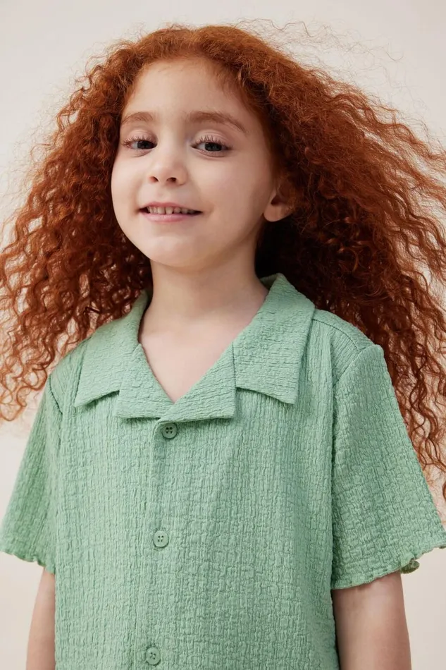Girls 214 Tops and TShirts Cotton On Amelie Short Sleeve Shirt Smashed Avo