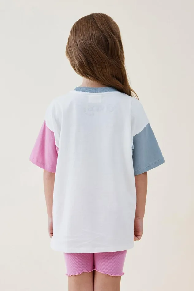 Girls 214 Tops and TShirts Cotton On License Drop Shoulder Short Sleeve Tee Lcn Mat Barbie Americavanilla