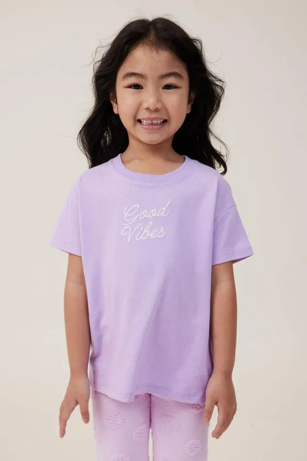 Girls 214 Tops and TShirts Cotton On Poppy Short Sleeve Print Tee Lilac Dropgood Vibes
