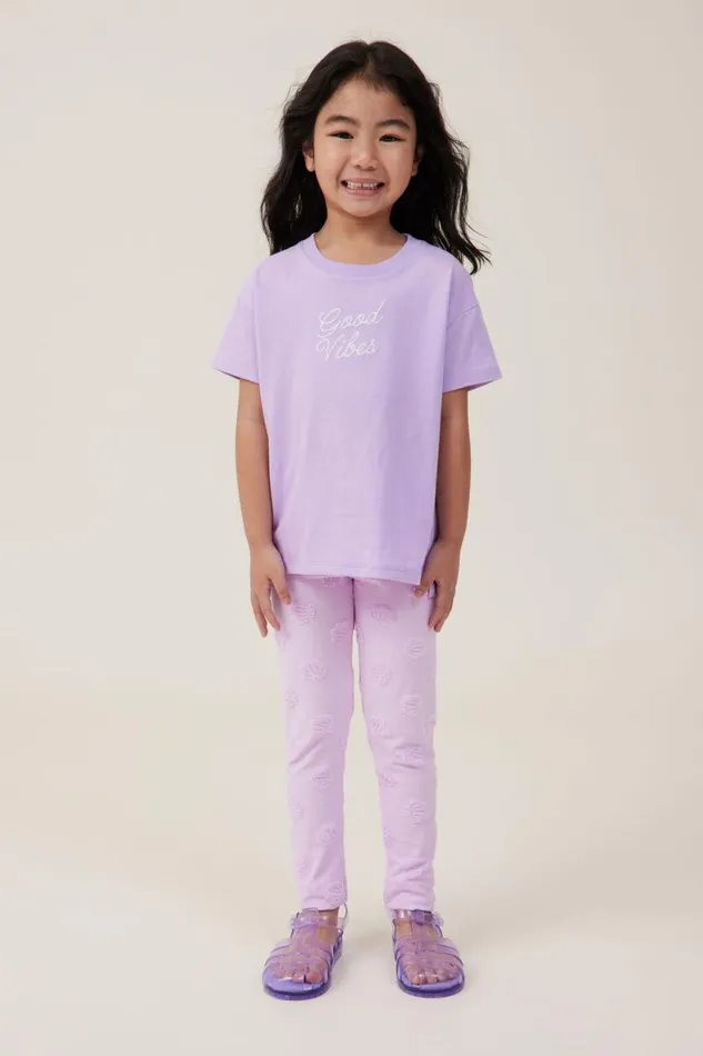 Girls 214 Tops and TShirts Cotton On Poppy Short Sleeve Print Tee Lilac Dropgood Vibes