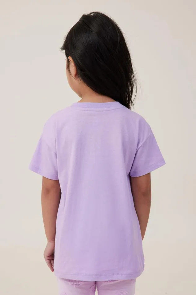 Girls 214 Tops and TShirts Cotton On Poppy Short Sleeve Print Tee Lilac Dropgood Vibes