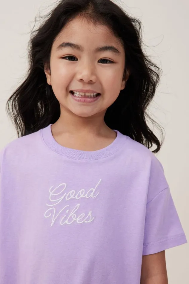 Girls 214 Tops and TShirts Cotton On Poppy Short Sleeve Print Tee Lilac Dropgood Vibes