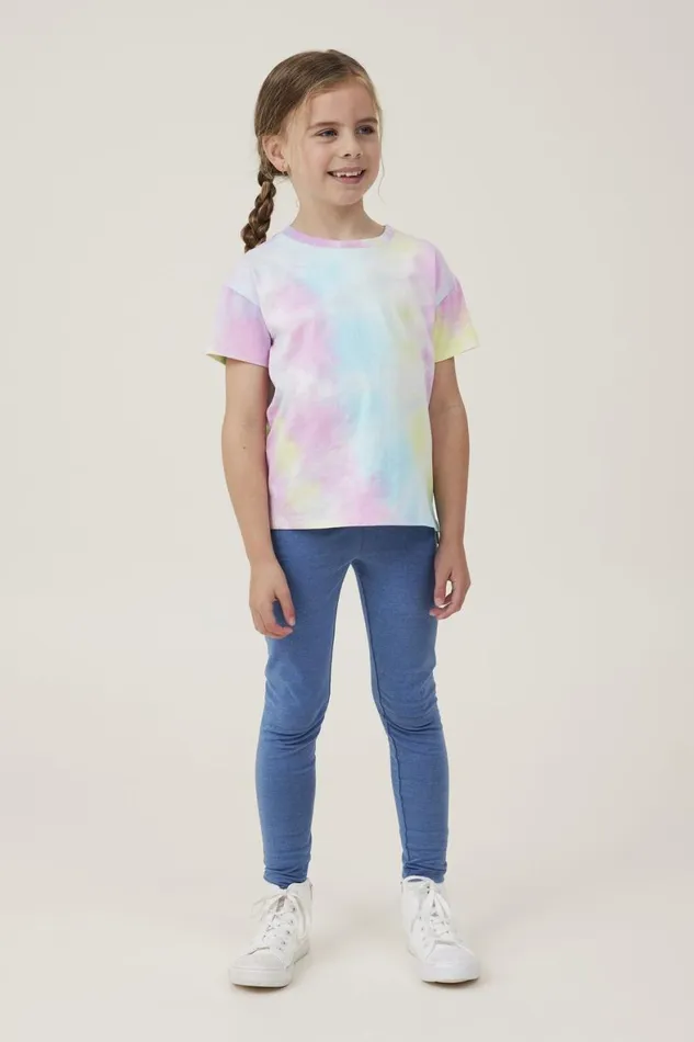 Girls 214 Tops and TShirts Cotton On Poppy Short Sleeve Print Tee Rainbow Tie Dye