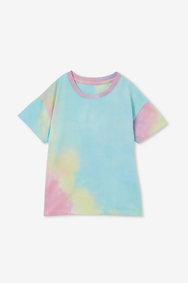 Girls 214 Tops and TShirts Cotton On Poppy Short Sleeve Print Tee Rainbow Tie Dye