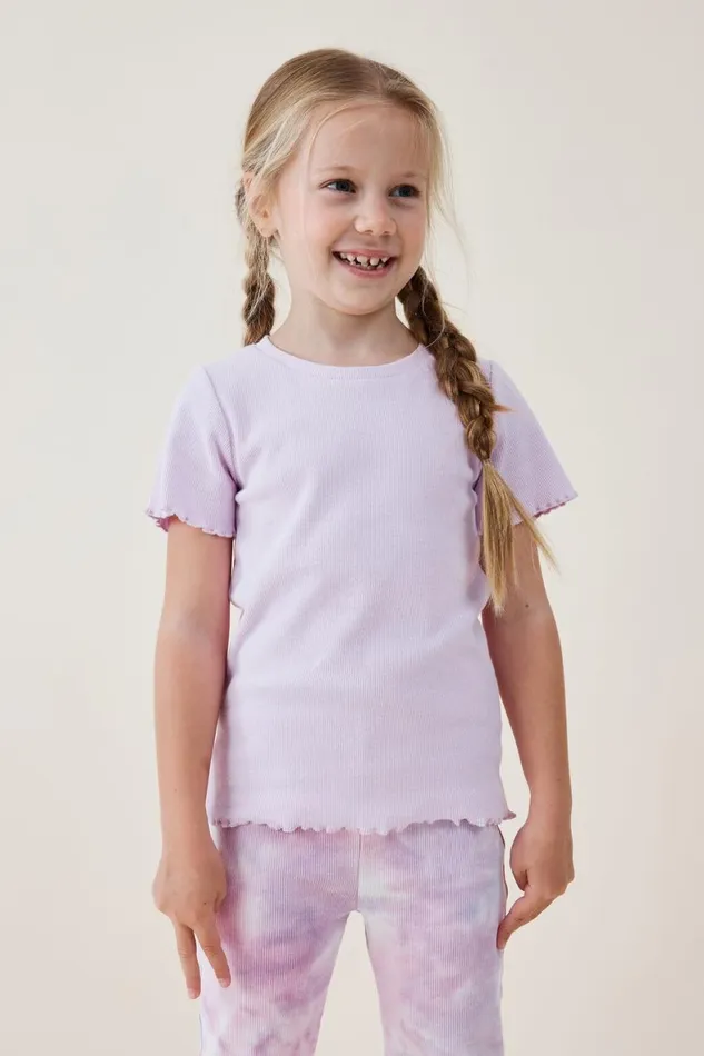 Girls 214 Tops and TShirts Cotton On Raya Rib Baby Tee Pale Violet