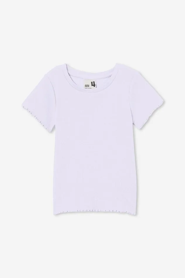 Girls 214 Tops and TShirts Cotton On Raya Rib Baby Tee Pale Violet