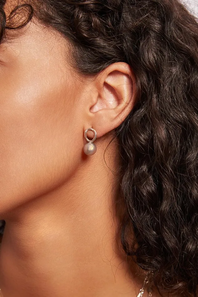 Globe Stud Earrings Grey Pearl Women Chan Luu Earrings
