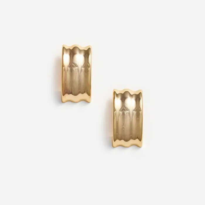 Gold Ridged Earrings Women Self Portrait Jewellery