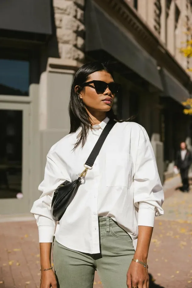 Gracie Button Up In Ivory Ivory Women Bohme Tops