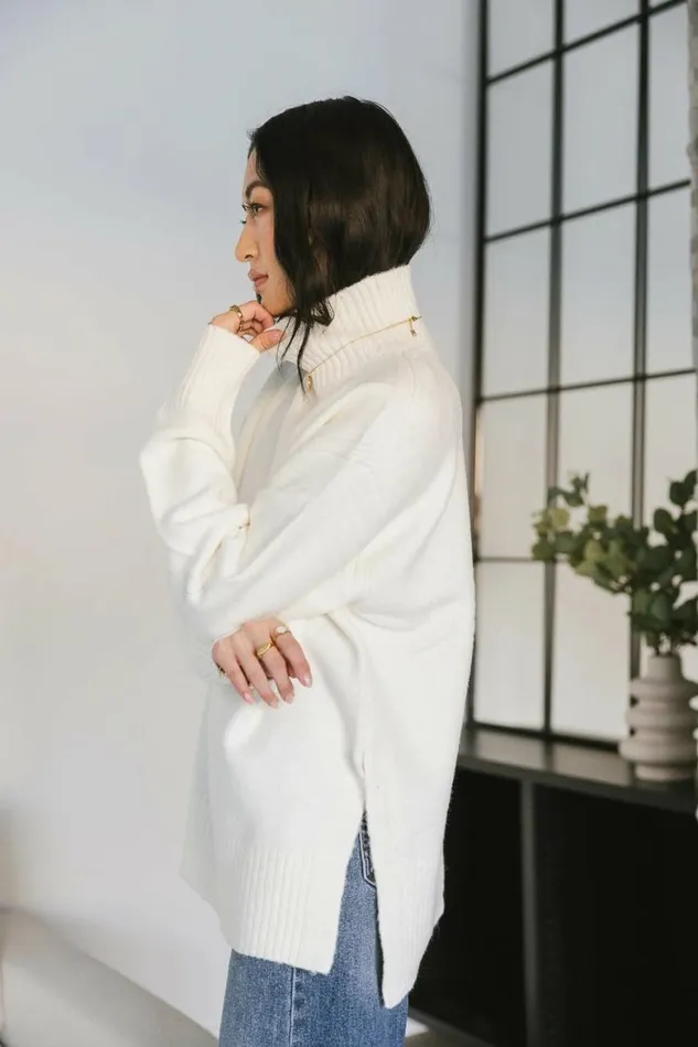 Gracie High Neck Sweater In Cream Cream Women Bohme Tops
