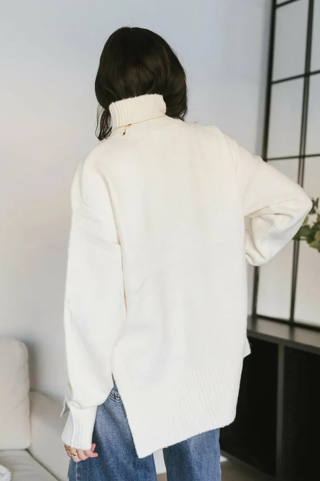 Gracie High Neck Sweater In Cream Cream Women Bohme Tops