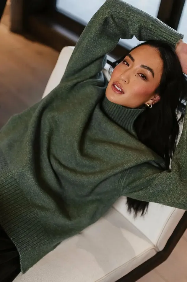 Gracie High Neck Sweater In Green Green Women Bohme Tops