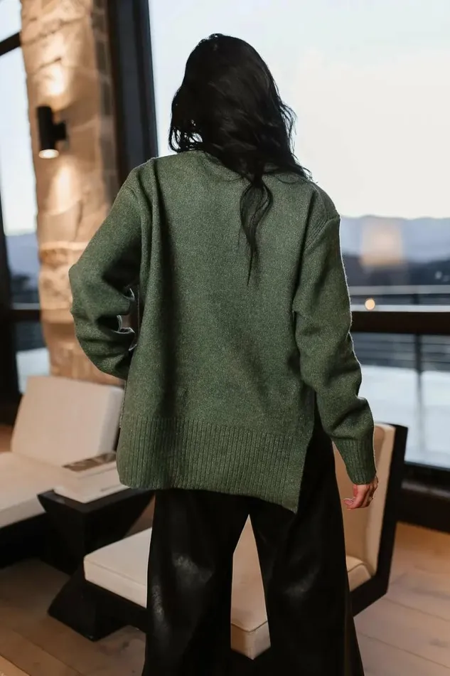 Gracie High Neck Sweater In Green Green Women Bohme Tops