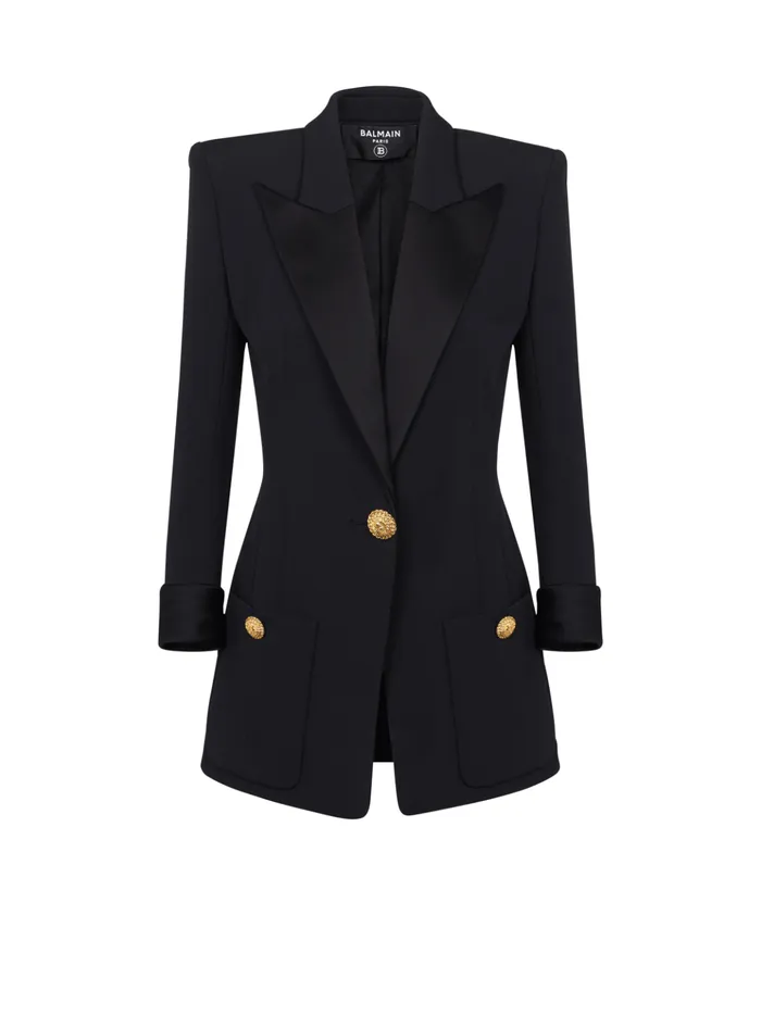 Grain De Poudre 1button Jacket Black Women Balmain Jackets And Blazers
