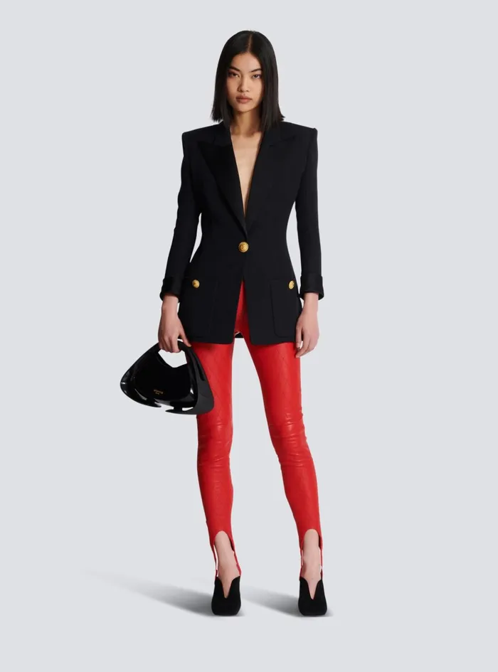 Grain De Poudre 1button Jacket Black Women Balmain Jackets And Blazers