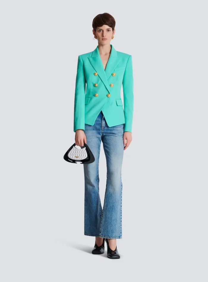 Grain De Poudre 6button Jacket Blue Women Balmain Jackets And Blazers