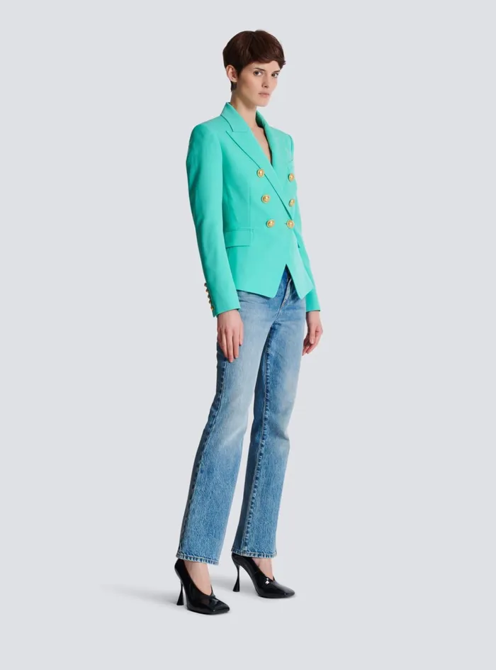 Grain De Poudre 6button Jacket Blue Women Balmain Jackets And Blazers