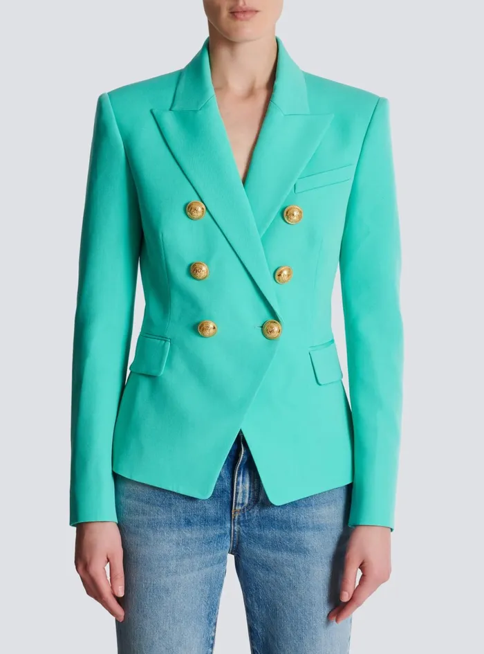 Grain De Poudre 6button Jacket Blue Women Balmain Jackets And Blazers