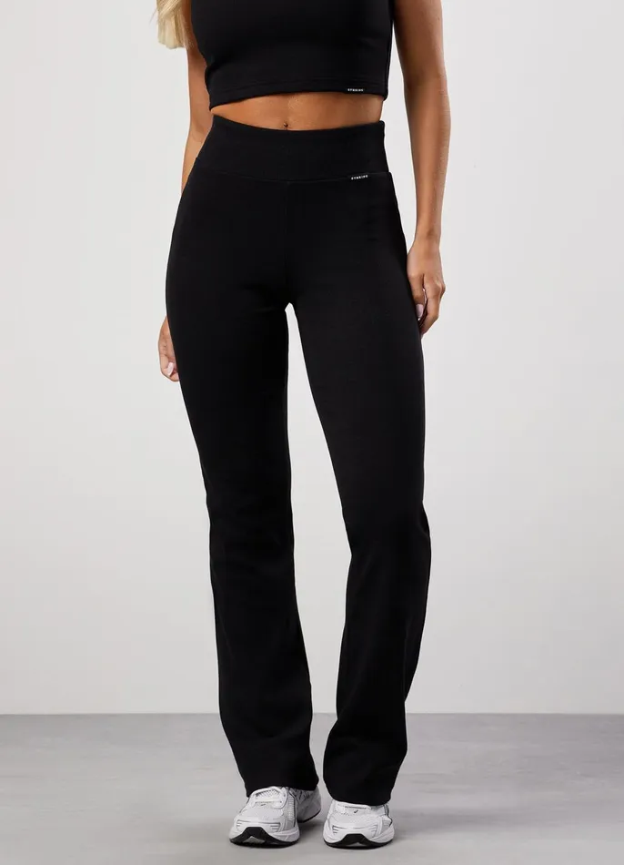 Gym King CoOrds Women 365 Rib Flared Legging 8211 Black
