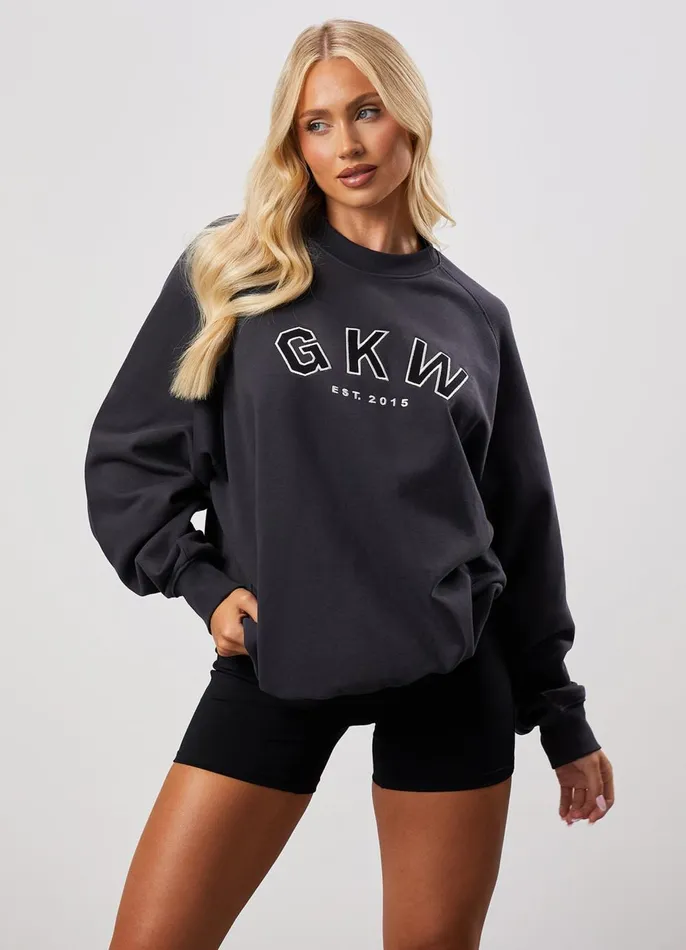 Gym King CoOrds Women GKW Relaxed Fit Crew 8211 Dark Pewter