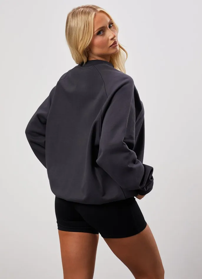 Gym King CoOrds Women GKW Relaxed Fit Crew 8211 Dark Pewter