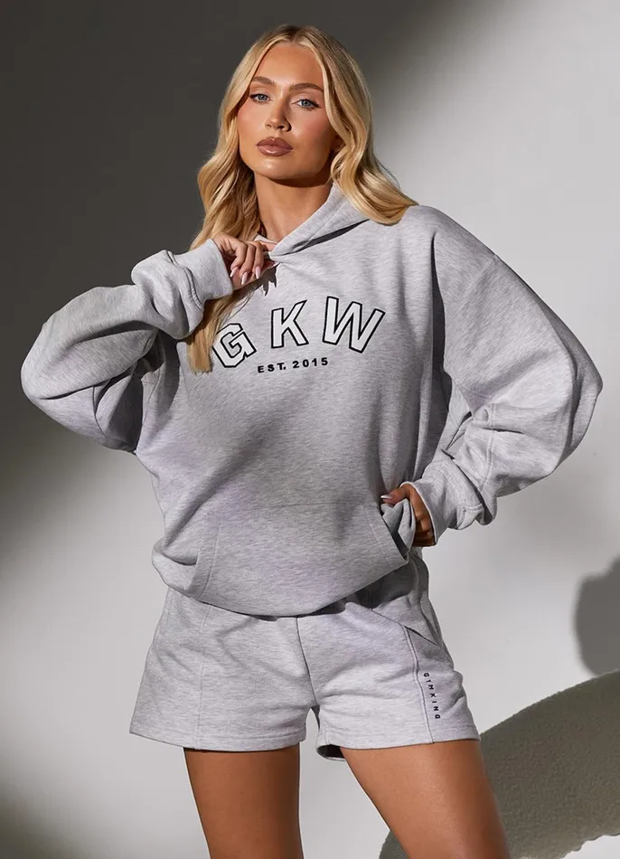Gym King CoOrds Women GKW Relaxed Fit Hoodie 8211 Snow Marl