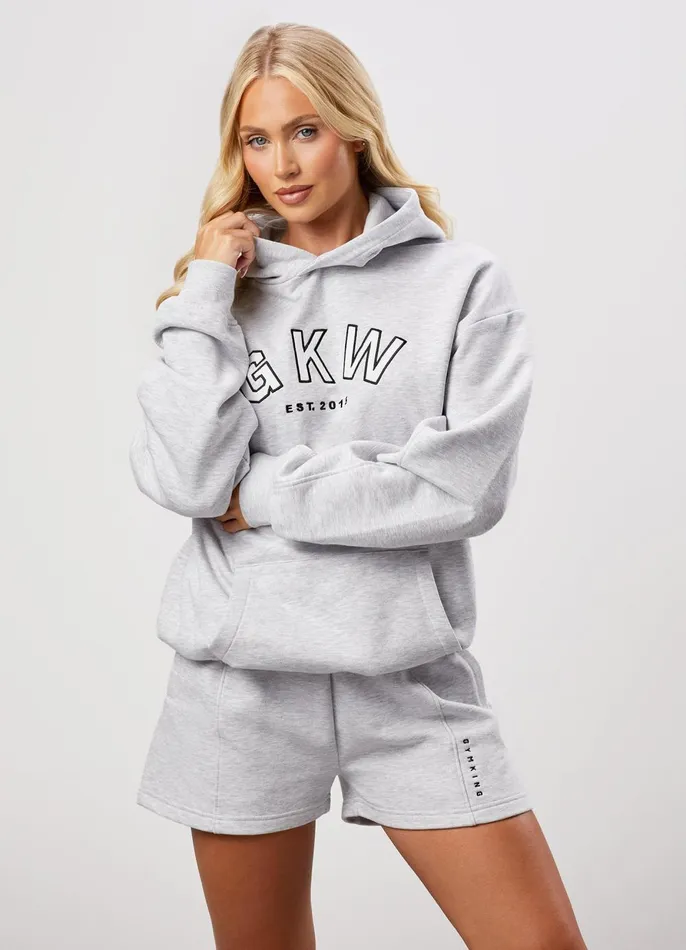Gym King CoOrds Women GKW Relaxed Fit Hoodie 8211 Snow Marl