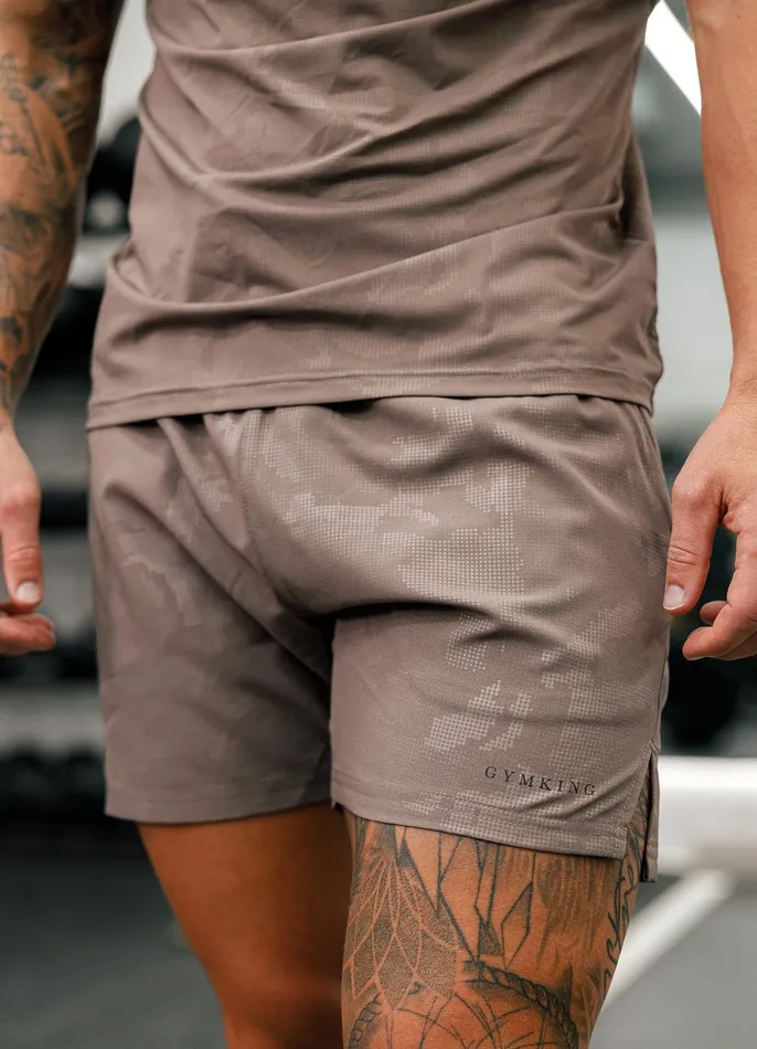 Gym King Gymwear Men Debossed Camo Short 8211 Iron